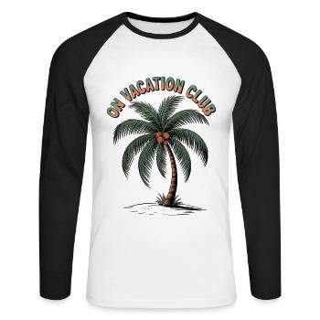Vacation Club Festival d’été Vacances à la plage - T-shirt baseball manches longues Homme - blanc/noir - Devant - Nik (191cm)