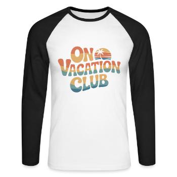 Vacation Club Festival d’été Vacances à la plage - T-shirt baseball manches longues Homme - blanc/noir - Devant - Nik (191cm)
