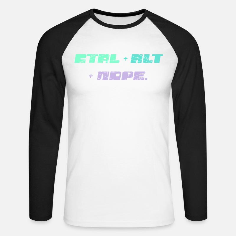 CTRL ALT NOPE - IT Motiv - Unisex Baseballshirt langarm - Weiß/Schwarz