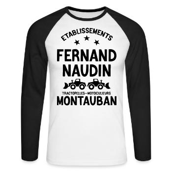Tontons Flingueurs, Film Culte, Film Comique - T-shirt baseball manches longues Homme - blanc/noir - Devant - Nik (191cm)
