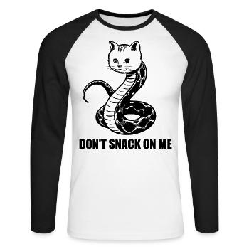 Don't Snack on Me Humor & Funny Cat Lover - Unisex Baseballshirt langarm - Weiß/Schwarz - Vorne - Nik (191cm)