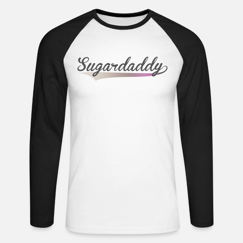 Sugardaddy - Unisex Baseballshirt langarm - Weiß/Schwarz