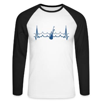 Heart and guitar - guitar player gift - Unisex Long Sleeve Baseball T-Shirt - white/black - Front - Nik (191cm)