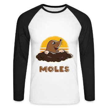 Sorry I have plans with mole - Unisex Long Sleeve Baseball T-Shirt - white/black - Front - Nik (191cm)