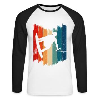 Wakeboard Vintage Wakeboarding - T-shirt baseball manches longues Homme - blanc/noir - Devant - Nik (191cm)