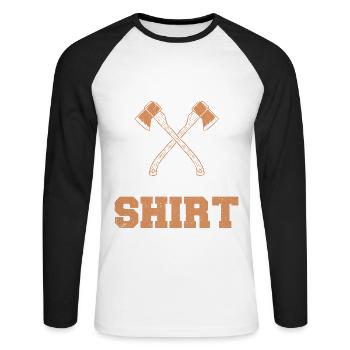 This Is My Axe Throwing Shirt - Unisex Baseballshirt langarm - Weiß/Schwarz - Vorne - Nik (191cm)