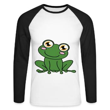 Croyez-moi, je suis un propriétaire de grenouille - T-shirt baseball manches longues Homme - blanc/noir - Devant - Nik (191cm)