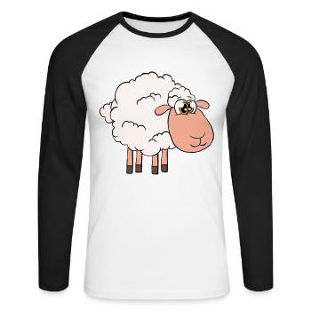 To Do List Love Sheep - Unisex Long Sleeve Baseball T-Shirt - white/black - Front - Nik (191cm)