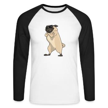 Be The Person Your Pugs Thinks You Are - Unisex Long Sleeve Baseball T-Shirt - white/black - Front - Nik (191cm)