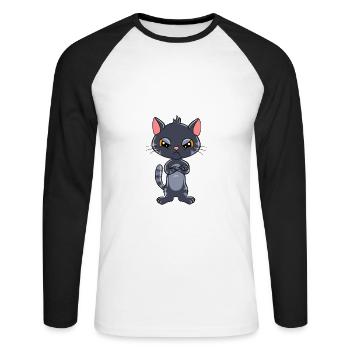 Ich Habe Das Schon Verstanden Ist Mir Nur Egal - Unisex Baseballshirt langarm - Weiß/Schwarz - Vorne - Nik (191cm)