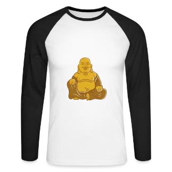 Ich Habe Das Schon Verstanden Ist Mir Nur Egal - Unisex Baseballshirt langarm - Weiß/Schwarz - Vorne - Nik (191cm)