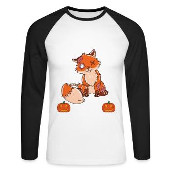 Halloween I'm Just Here For The Candy - Unisex Baseballshirt langarm - Weiß/Schwarz - Vorne - Nik (191cm)