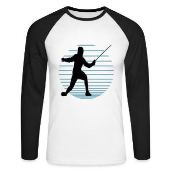 Fencing Fencing Sport Fencing - Unisex Long Sleeve Baseball T-Shirt - white/black - Front - Nik (191cm)