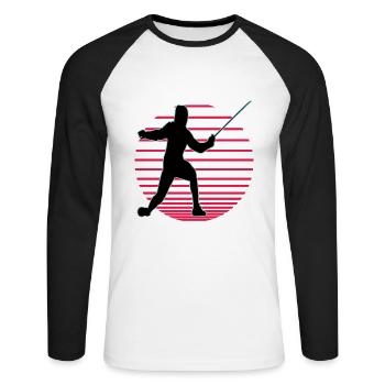 Fencing Fencing Sport Fencing - Unisex Long Sleeve Baseball T-Shirt - white/black - Front - Nik (191cm)