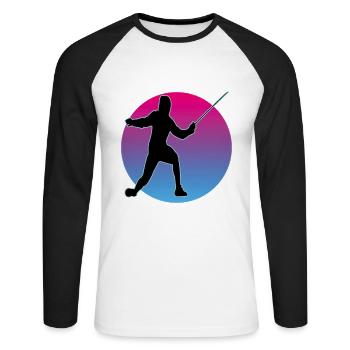 Fencing Fencing Sport Fencing - Unisex Long Sleeve Baseball T-Shirt - white/black - Front - Nik (191cm)