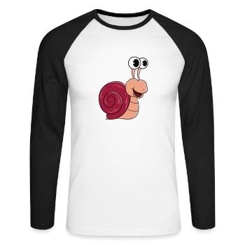 Ich Spreche Heute Nur Mit Meiner Schnecke - Unisex Baseballshirt langarm - Weiß/Schwarz - Vorne - Nik (191cm)