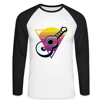 Ukulelen Vitage - Unisex Baseballshirt langarm - Weiß/Schwarz - Vorne - Nik (191cm)