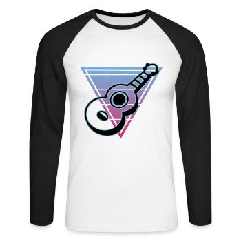 Ukulelen Vitage - Unisex Baseballshirt langarm - Weiß/Schwarz - Vorne - Nik (191cm)