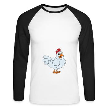 Finally Retired And Time For The Chickens - Unisex Long Sleeve Baseball T-Shirt - white/black - Front - Nik (191cm)