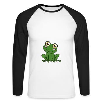 Frog Sorry I Have Plans With My Frog - Unisex Long Sleeve Baseball T-Shirt - white/black - Front - Nik (191cm)