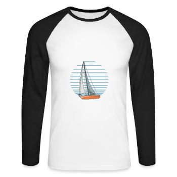 Voiliers dont vous n’avez pas toujours besoin Un plan juste un - T-shirt baseball manches longues Homme - blanc/noir - Devant - Nik (191cm)