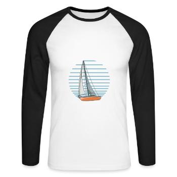 Voilier voilier m’appelle et je dois y aller - T-shirt baseball manches longues Homme - blanc/noir - Devant - Nik (191cm)