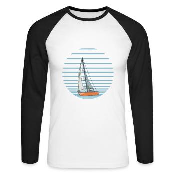 You Can't Tell Me What To Do Sailboat - Unisex Baseballshirt langarm - Weiß/Schwarz - Vorne - Nik (191cm)