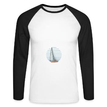 Vous n’avez pas toujours besoin d’un plan juste un voilier - T-shirt baseball manches longues Homme - blanc/noir - Devant - Nik (191cm)