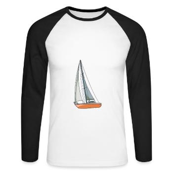 Voilier Bon Goût Dans Les Voiliers Mauvais Goût Im Men - T-shirt baseball manches longues Homme - blanc/noir - Devant - Nik (191cm)