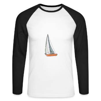 Voilier s’il n’a rien à voir avec les voiliers - T-shirt baseball manches longues Homme - blanc/noir - Devant - Nik (191cm)