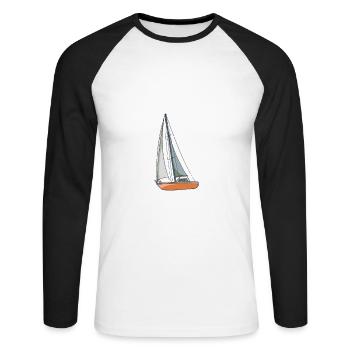 Voilier désolé je ne peux pas voilier bye - T-shirt baseball manches longues Homme - blanc/noir - Devant - Nik (191cm)