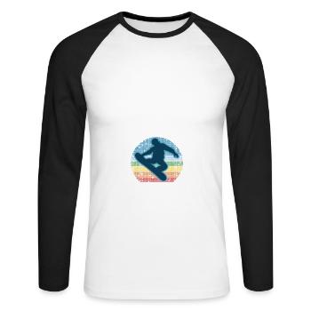 Vous n'avez pas toujours besoin d'un plan, juste d'un snowboard - T-shirt baseball manches longues Homme - blanc/noir - Devant - Nik (191cm)