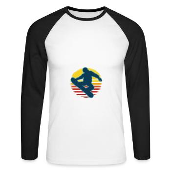 It's A Snowboard Dad Thing You Wouldn't Understand - Unisex Baseballshirt langarm - Weiß/Schwarz - Vorne - Nik (191cm)