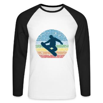 La vie en snowboard est meilleure avec le snowboard - T-shirt baseball manches longues Homme - blanc/noir - Devant - Nik (191cm)