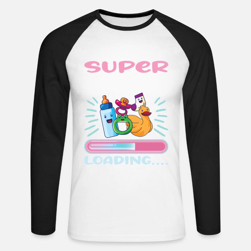 Super Nonna 2023 Loading..... - Unisex Baseballshirt langarm - Weiß/Schwarz