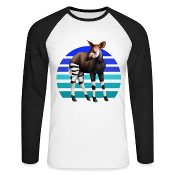 Okapi sucré - T-shirt baseball manches longues Homme - blanc/noir - Devant - Nik (191cm)