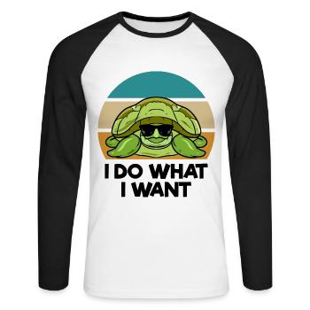 Tortoises - Unisex Long Sleeve Baseball T-Shirt - white/black - Front - Nik (191cm)
