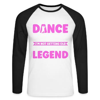 Dance Teacher I'm Becoming A Legend - Unisex Long Sleeve Baseball T-Shirt - white/black - Front - Nik (191cm)