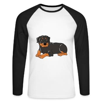 Your Doggy Is Willing To Do My Rottweiler Can - Unisex Long Sleeve Baseball T-Shirt - white/black - Front - Nik (191cm)