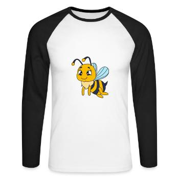 If You Want Me To Listen Just Talk About Bees - Unisex Baseballshirt langarm - Weiß/Schwarz - Vorne - Nik (191cm)