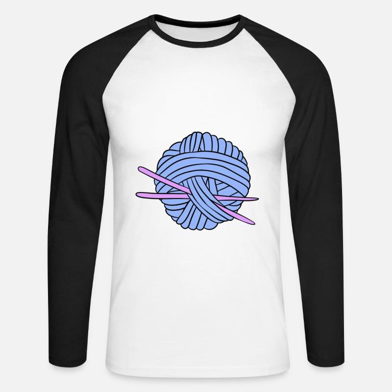 I'd Rather Be Knitting - Unisex Baseballshirt langarm - Weiß/Schwarz