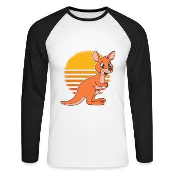 Wallaby mieux que la thérapie - T-shirt baseball manches longues Homme - blanc/noir - Devant - Nik (191cm)