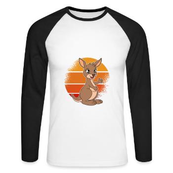 Wallaby mieux que la thérapie - T-shirt baseball manches longues Homme - blanc/noir - Devant - Nik (191cm)