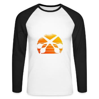 I'm going to Give You A Hug I'm A Barber - Unisex Long Sleeve Baseball T-Shirt - white/black - Front - Nik (191cm)