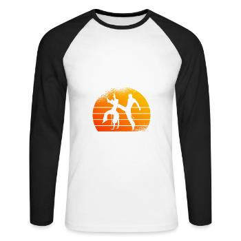 C’est une chose de capoeira que vous ne comprendriez pas - T-shirt baseball manches longues Homme - blanc/noir - Devant - Nik (191cm)