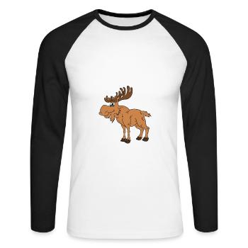If You Want Me To Listen Talk About Moose - Unisex Baseballshirt langarm - Weiß/Schwarz - Vorne - Nik (191cm)