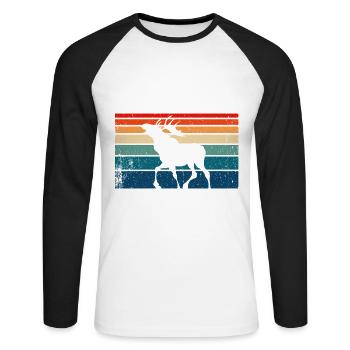 Sorry I Have Plans With My Moose - Unisex Baseballshirt langarm - Weiß/Schwarz - Vorne - Nik (191cm)