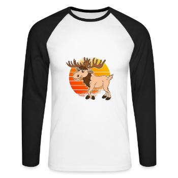 You Don't Always Need A Plan Just A Moose - Unisex Baseballshirt langarm - Weiß/Schwarz - Vorne - Nik (191cm)