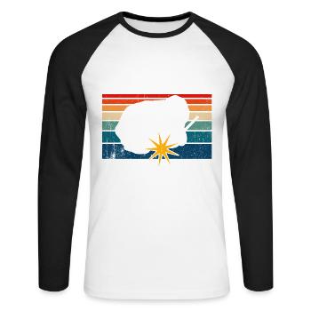 I'm Silently Judging Your Welds - Unisex Long Sleeve Baseball T-Shirt - white/black - Front - Nik (191cm)