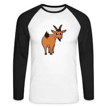 My goat thinks I'm cool - Unisex Long Sleeve Baseball T-Shirt - white/black - Front - Nik (191cm)